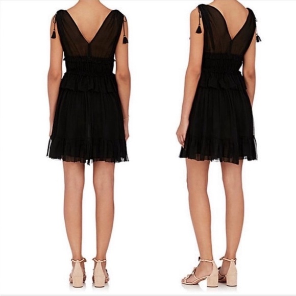 Ulla Johnson Noelle Silk Black Mini Dress Size 4 - Picture 8 of 15